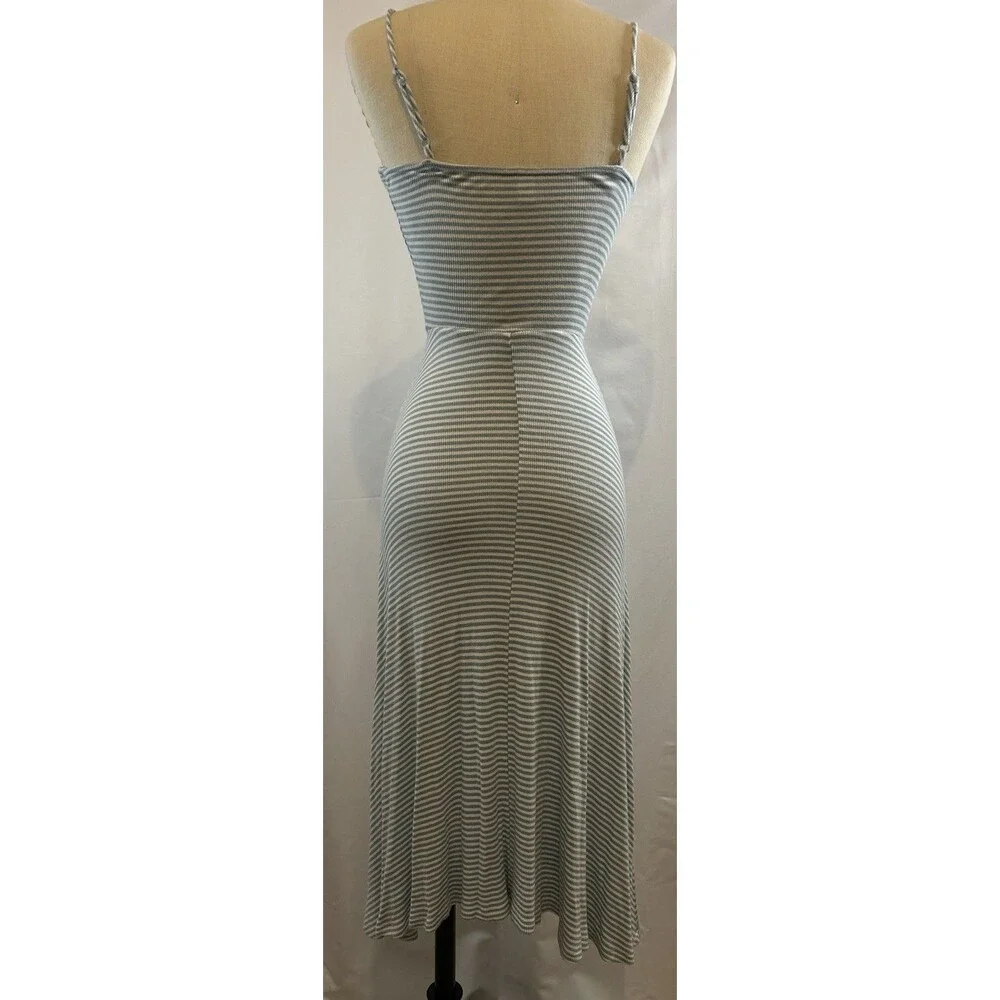 BP Nordstrom Women’s Striped Ribbed Blue Midi Dress Size XX Small - Picture 6 of 9
